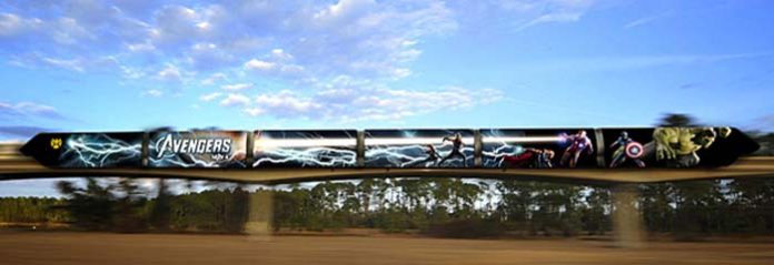 avengersthemedmonorail Monorraíl Los Vengadores