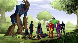 GROOT, ROCKET RACOON, STAR-LORD, ADAM WARLOCK, QUASAR, WASP, IRON MAN, THE HULK, HAWKEYE, BLACK PANTHER