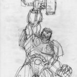 Boceto de Walter Simonson para Indestructible Hulk