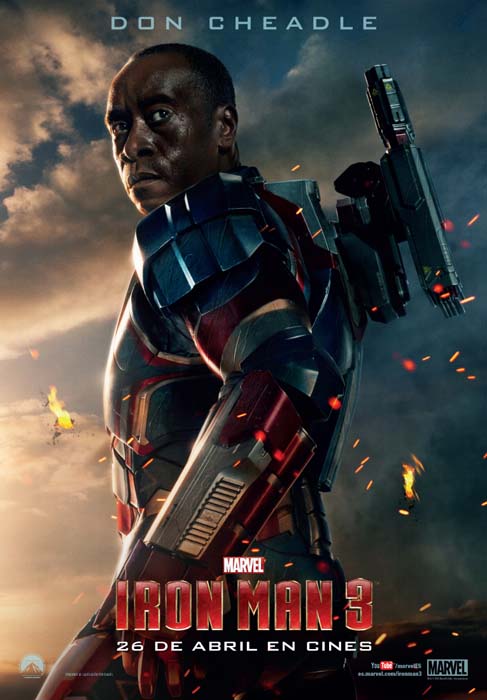 Póster de Iron Man 3 con Iron Patriot en español