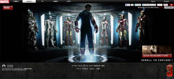 Web oficial de Iron Man 3