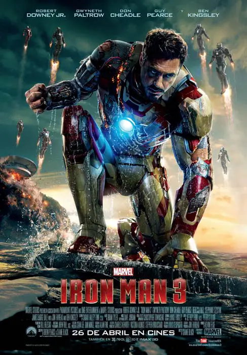 Cartel en español de Tony Stark en Iron Man 3