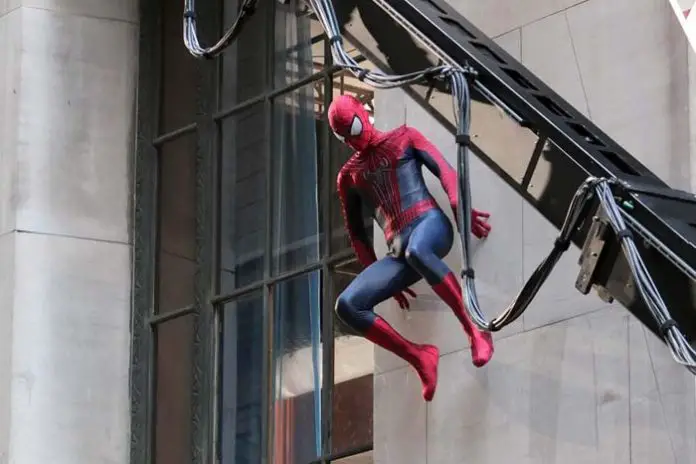 Spiderman en el rodaje de The Amazing Spider-Man 2