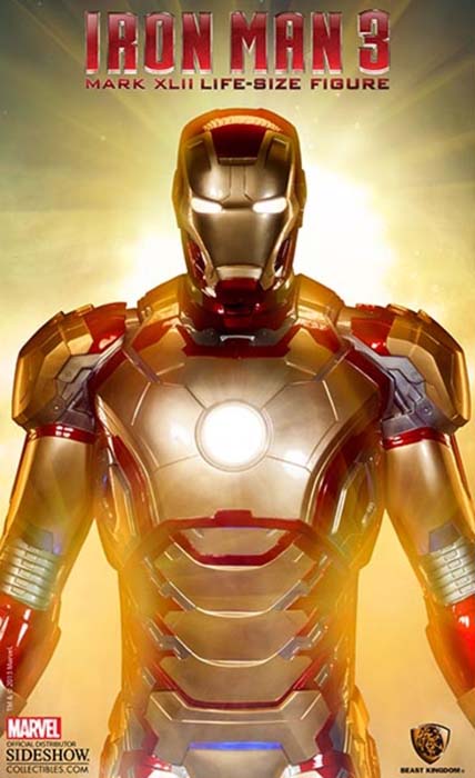 Figura de tamaño real de la Mark 42 de Iron Man 3 de Sideshow Collectibles