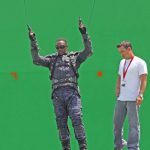 Anthony Mackie en el rodaje de Capitán América 2: El Retorno del Primer Vengador