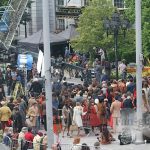 Mística en el rodaje de X-Men: Días del Futuro Pasado