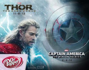 Dr. Pepper con Thor: El Mundo Oscuro y Capitán América: El Soldado de Invierno