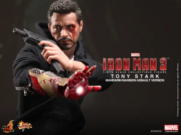Figura de Hot Toys del Tony Stark del asalto a la mansión en Iron Man 3