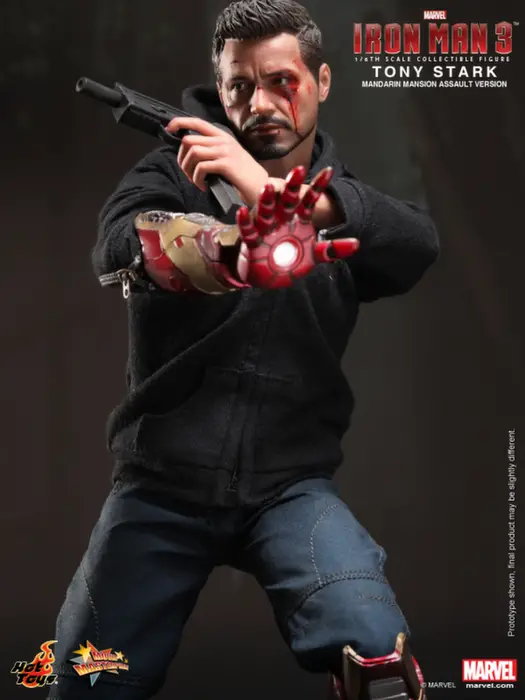 Figura de Hot Toys del Tony Stark del asalto a la mansión en Iron Man 3