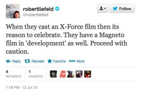 Rob Liefeld en Twitter sobre una película de Magneto