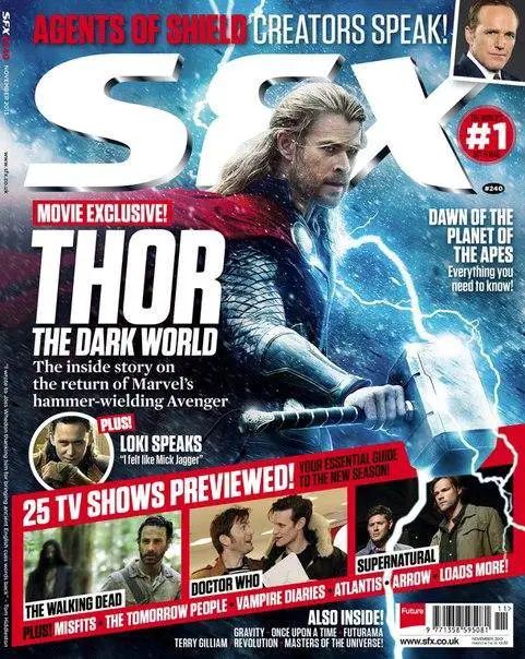 Portada de la revista SFX con Thor: El Mundo Oscuro