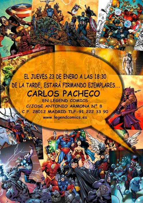 Firma de Carlos Pacheco en Legend Comics