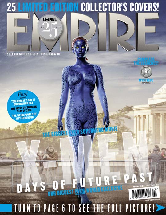 Mística de X-Men: Días del Futuro Pasado en portada de Empire