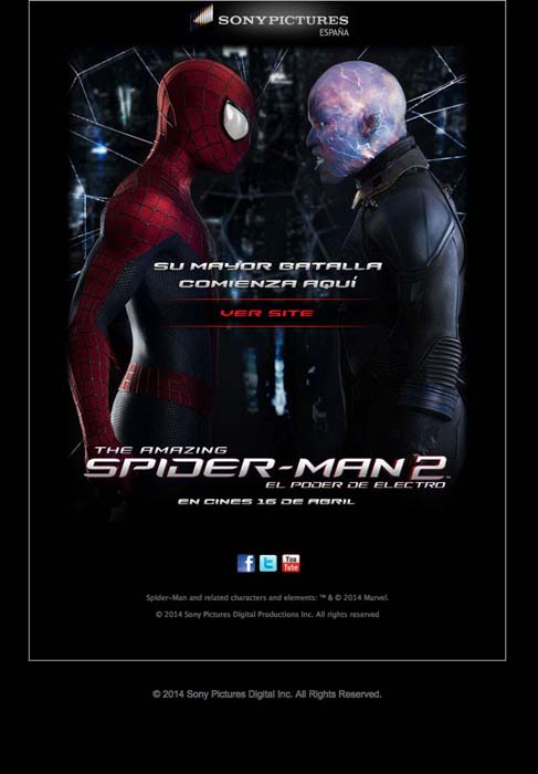 Web oficial de The Amazing Spider-Man 2: El Poder de Electro