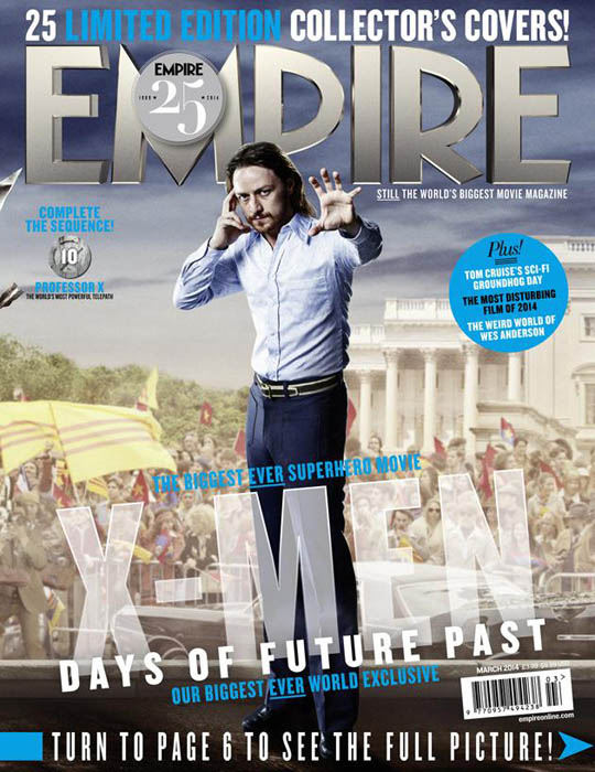 Xavier joven de X-Men: Días del Futuro Pasado en portada de Empire