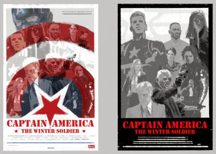 Pósters alternativos de Paolo Rivera para Capitán América: El Soldado de Invierno