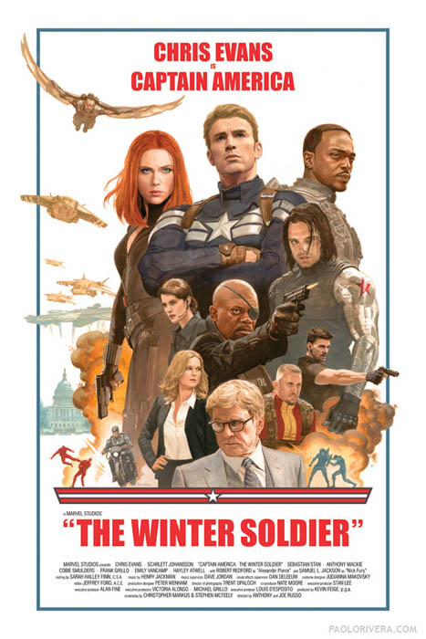 Póster de Paolo Rivera para Capitán América: El Soldado de Invierno