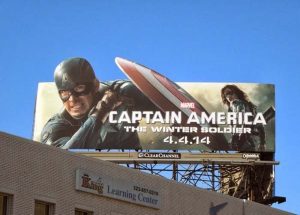 Valla de publicidad de Capitán América: El Soldado de Invierno