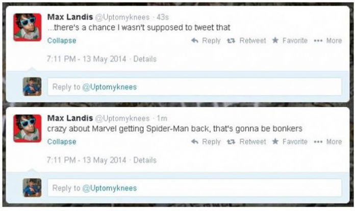 Max Landis sobre Spiderman en Twitter