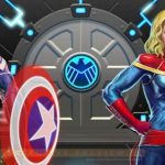 Capitán América, Capitana Marvel y Halcón en Marvel Puzzle Quest