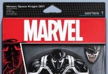 Tres nuevas portadas alternativas de John Tyler Christopher para su serie de figuras de acción Venom: Spaceknight Nº 1