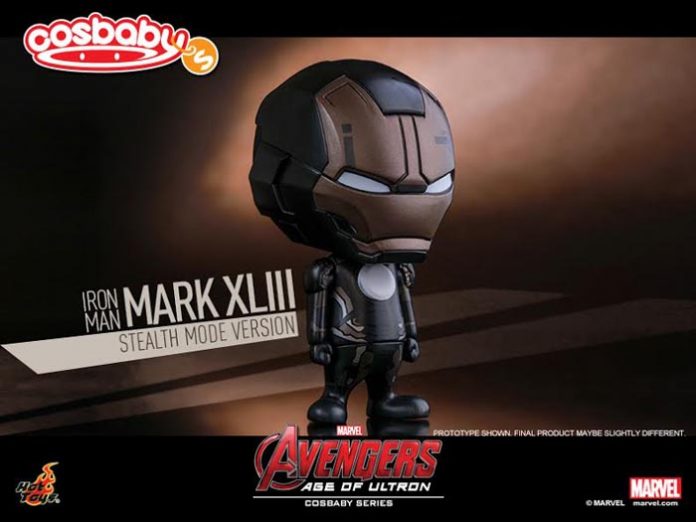 Cosbaby Bobble-Head de la Mark XLIII Versión Modo Sigilo de Iron Man vista en Vengadores: La Era de Ultrón