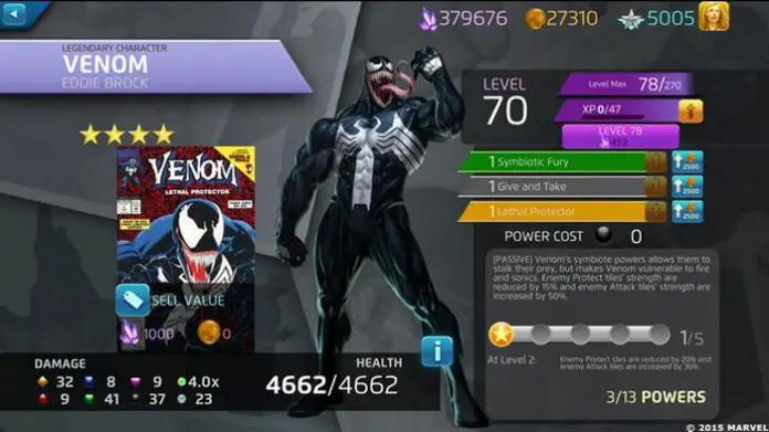 Veneno en Marvel Puzzle Quest