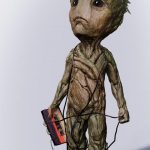 Diseño de Bebé Groot para Guardianes de la Galaxia Vol. 2