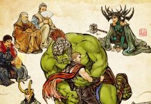 Póster tradicional coreano de Thor: Ragnarok con el Dr. Extraño Thor: Ragnarok