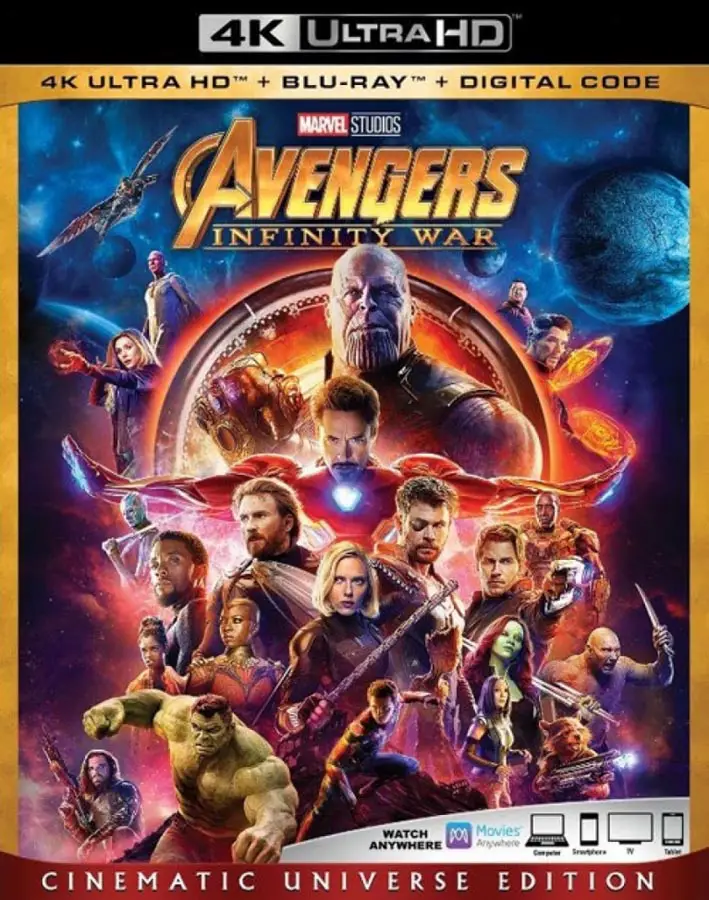 Blu-ray de Vengadores: Infinity War
