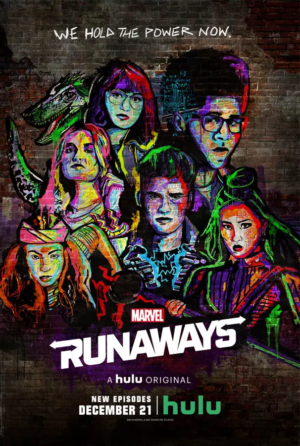 Póster segunda temporada de Runaways