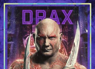 Dave Bautista frustrado por la historia entre Drax y Thanos en el cine Póster de Drax en Guardianes de la Galaxia Vol. 2