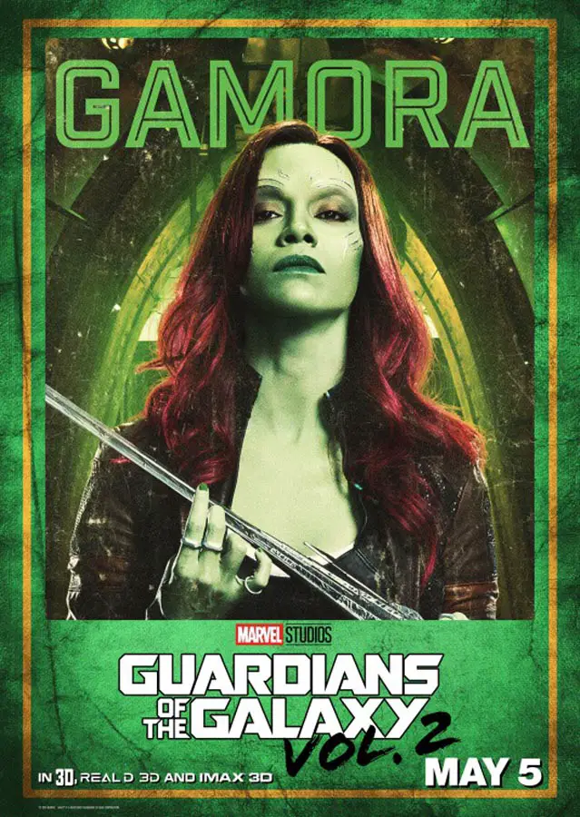 Gamora en Guardianes de la Galaxia Vol. 2