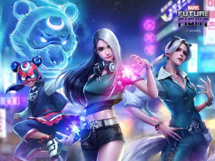 Aero, Sword Master y Doctora Voodoo en Marvel Future Fight