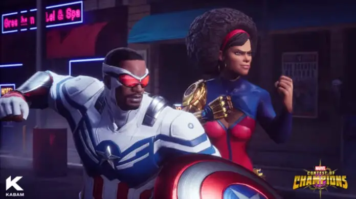 Sam Wilson y Misty Knight en Marvel Contest of Champions