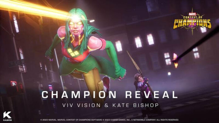 Viv Vision y Kate Bishop en Marvel Contest of Champions